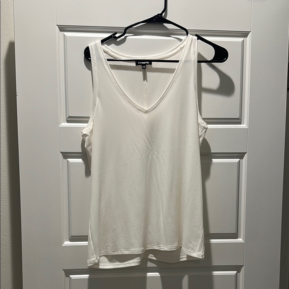 Women's White V-Neck Tank Top